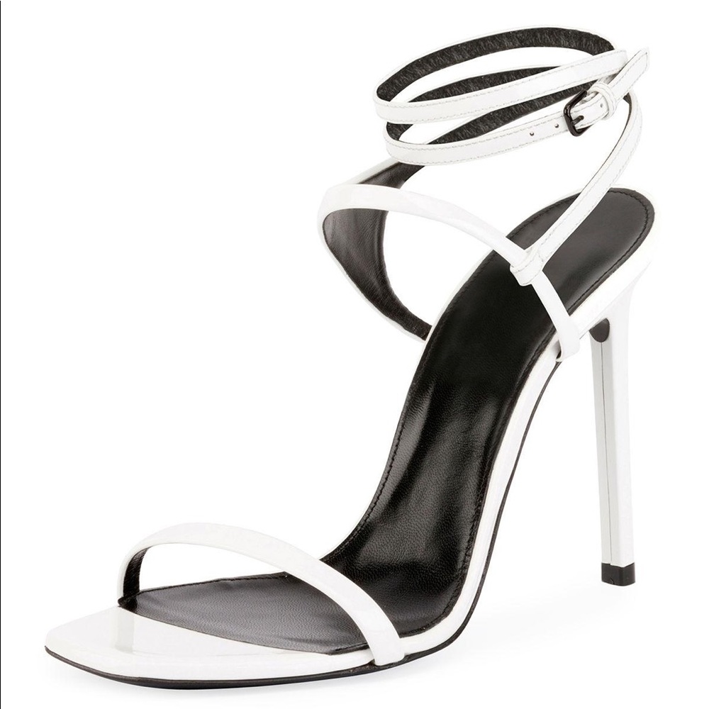 Saint Laurent Rare Amber Edie White Sandals